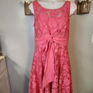 Coldwater Creek Floral Mesh Overlay Fit & Flare Sleeveless Dress